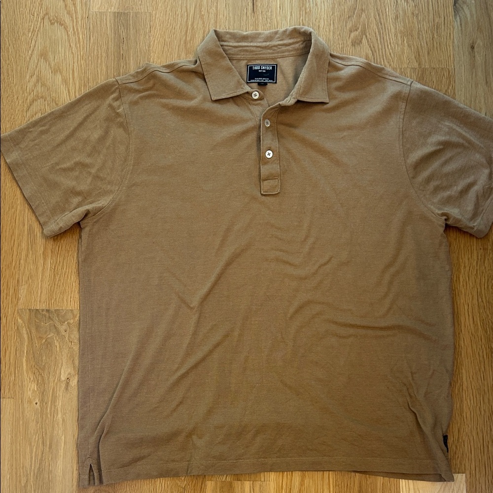 Todd Snyder Tan Pique Polo Shirt